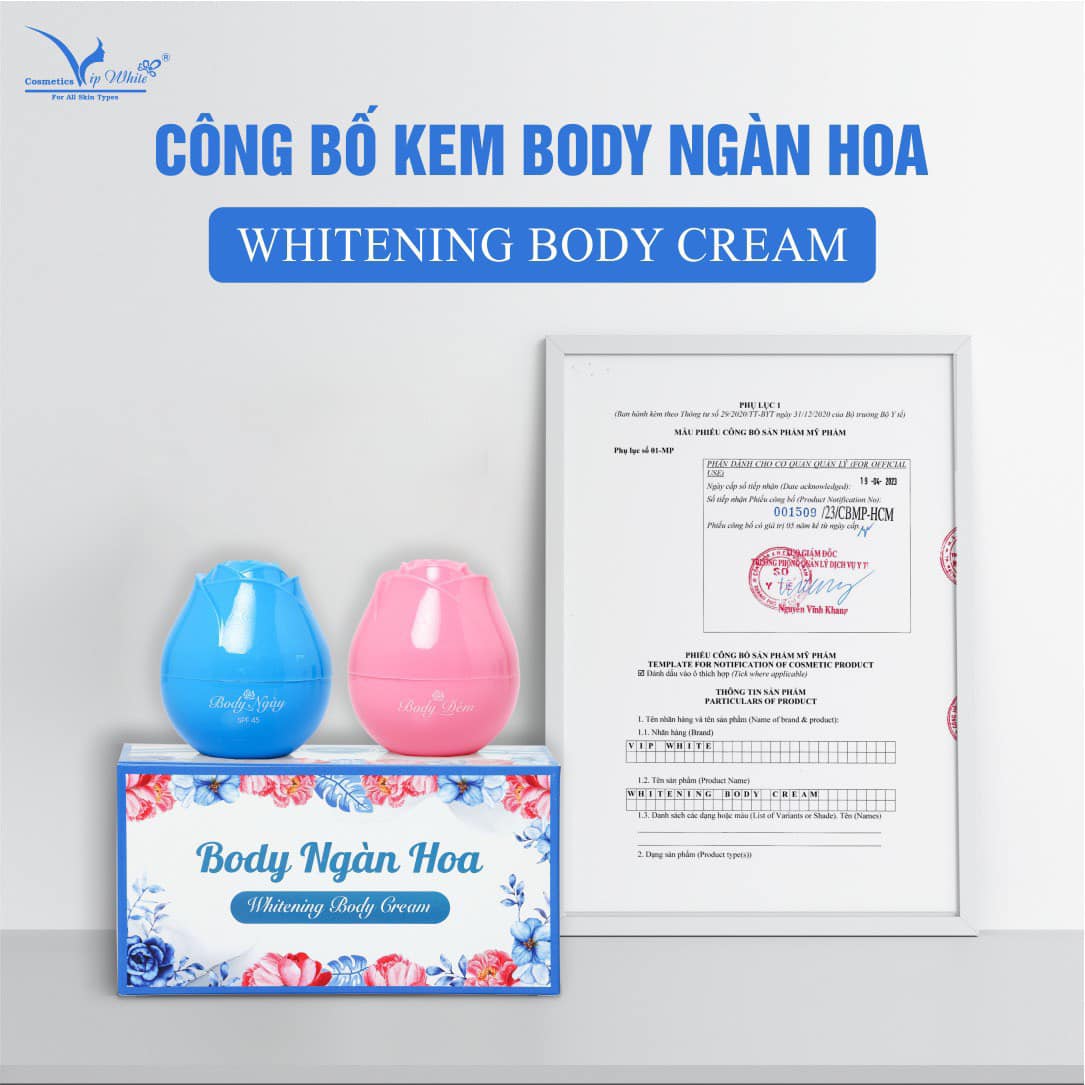 Kem Body Ngàn Hoa Vip White Phiên Bản Nâng Cấp Tặng Kích Trắng 12 Kem Body Ngàn Hoa Vip White Phiên Bản Nâng Cấp Tặng Kích Trắng