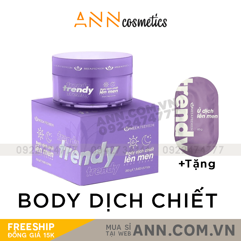 Bảng giá sỉ kem Body Trendy Meea Origin Dịch Chiết Lên Men Sỉ Mỹ Phẩm
