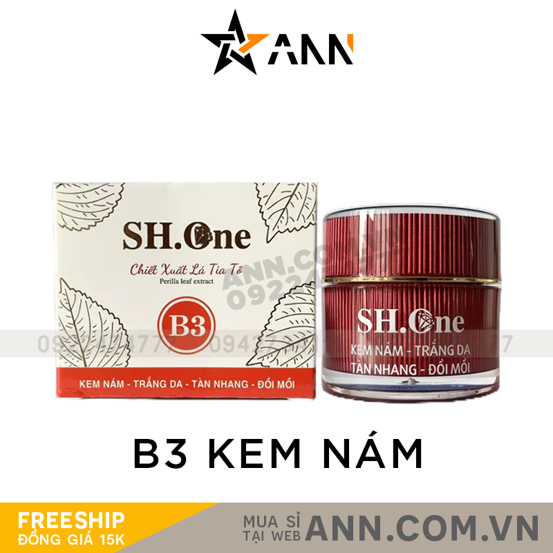 19886-sh6-1.png Kem Face Nám Trắng Da B3 SH One Đỏ Chiết Xuất Lá Tía Tô - FACEDOB3