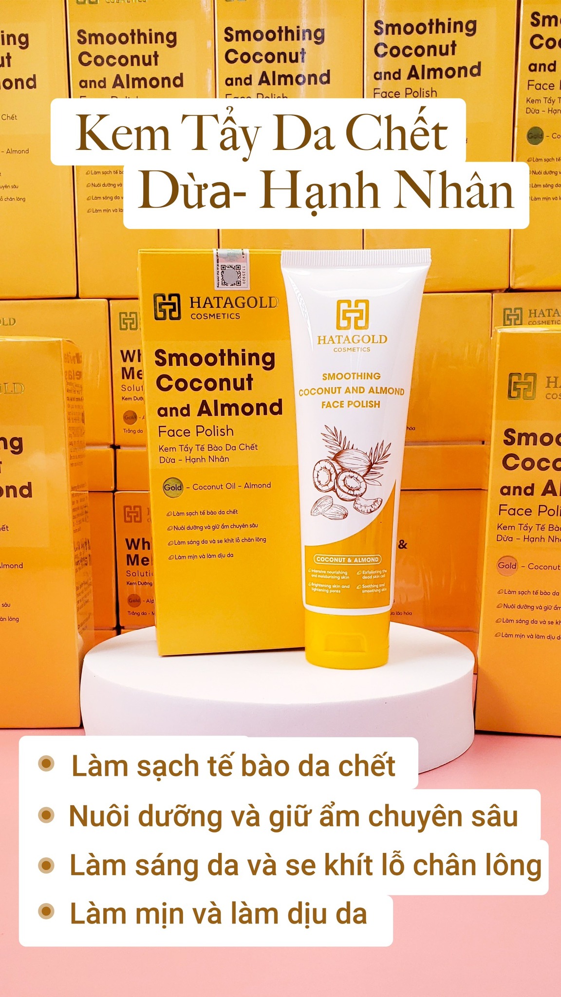 Kem Tẩy Da Chết Dừa Hạnh Nhân Hatagold Cosmetics 5 Kem Tẩy Da Chết Dừa Hạnh Nhân Hatagold Cosmetics