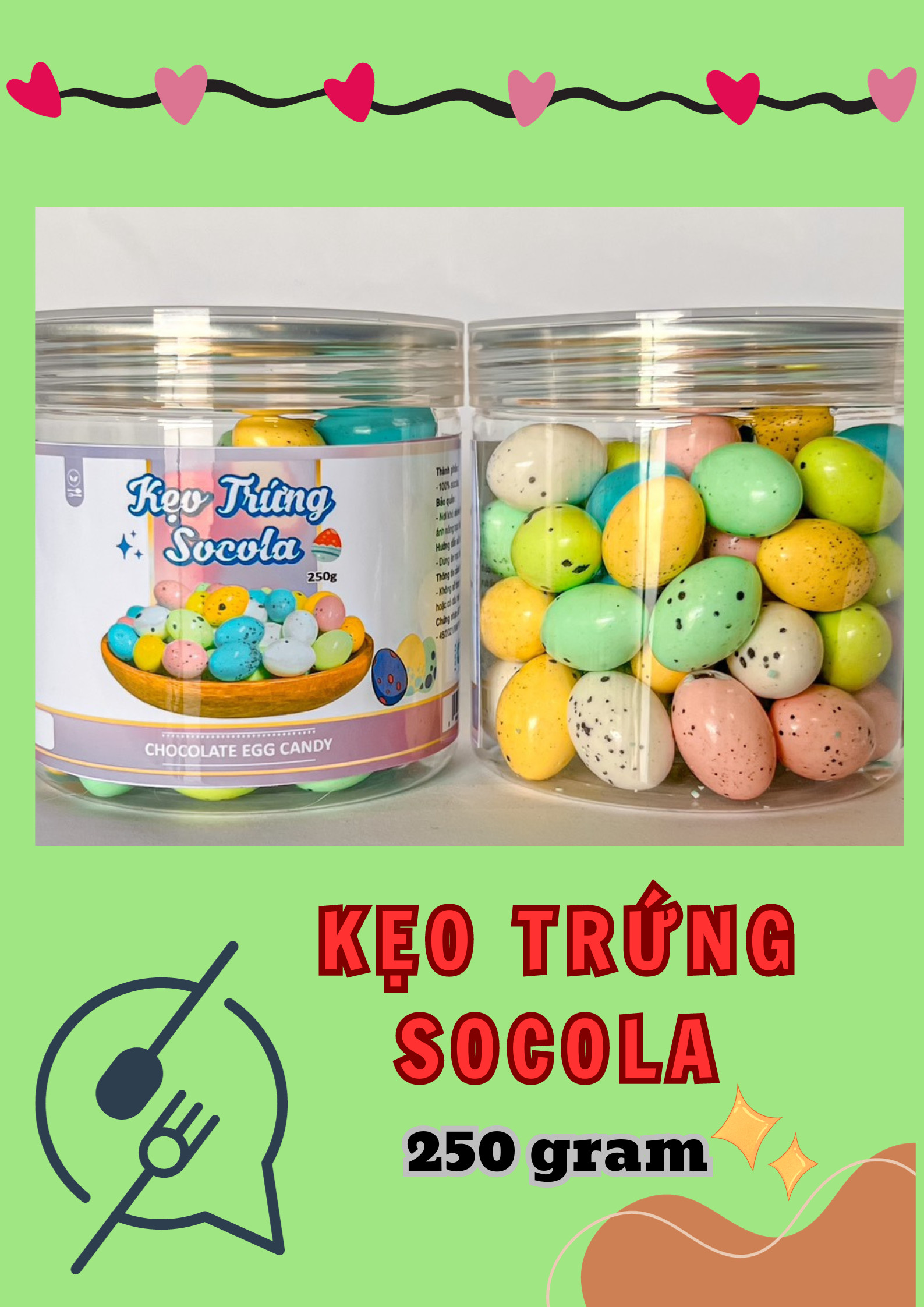 Kẹo Trứng Socola 250g 3 Kẹo Trứng Socola 250g