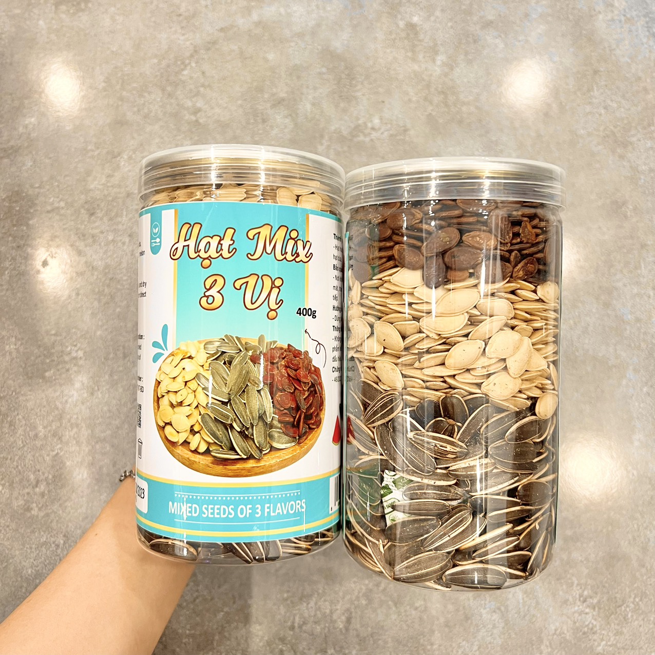 Hạt Mix 3 Vị (Hướng dương - Hạt dưa - Hạt bí) Thơm Ngon 400g Hộp 3 Hạt Mix 3 Vị (Hướng dương - Hạt dưa - Hạt bí) Thơm Ngon 400g Hộp