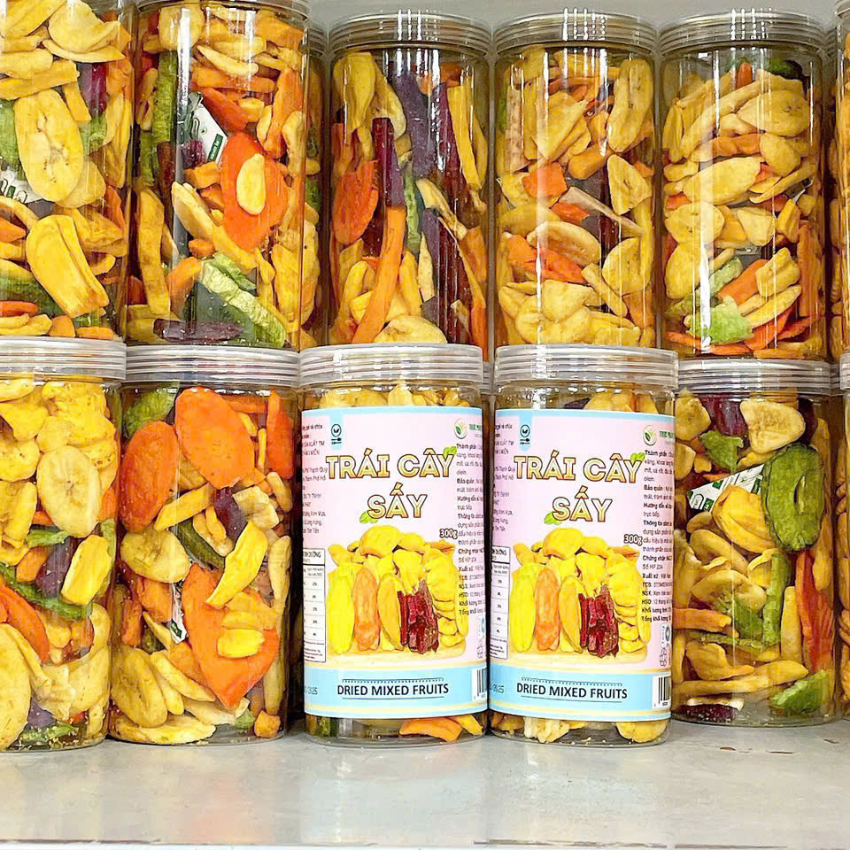 Trái Cây Thập Cẩm Sấy Giòn Thơm Ngon 300g 5 Trái Cây Thập Cẩm Sấy Giòn Thơm Ngon 300g