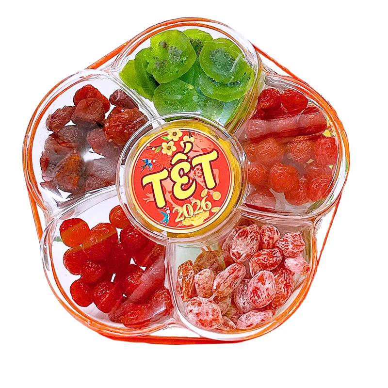 Hộp Quà Tết Set Mứt Lục Vị Bông Mai 800g (Ó Mai Đào Hồng, Ó Mai Đào Bố, Kiwi Sấy Dẻo, Ó Mai Mận Cơm, Xoài Sấy Dẻo) - Hộp Bông Mai 9 Hộp Quà Tết Set Mứt Lục Vị Bông Mai 800g (Ó Mai Đào Hồng, Ó Mai Đào Bố, Kiwi Sấy Dẻo, Ó Mai Mận Cơm, Xoài Sấy Dẻo) - Hộp Bông Mai