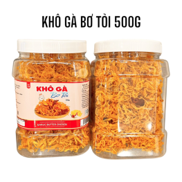 Khô Gà Bơ Tỏi Thơm Ngon 500g hộp - 8936208935085