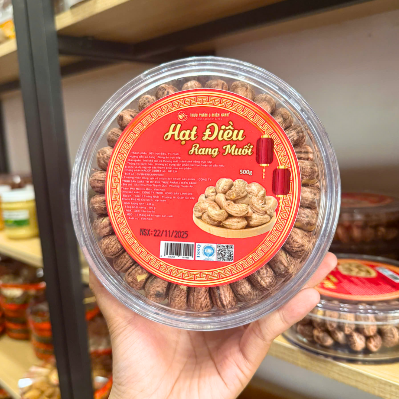 Hạt Điều Xếp Hoa Hộp Tròn 500g 5 Hạt Điều Xếp Hoa Hộp Tròn 500g