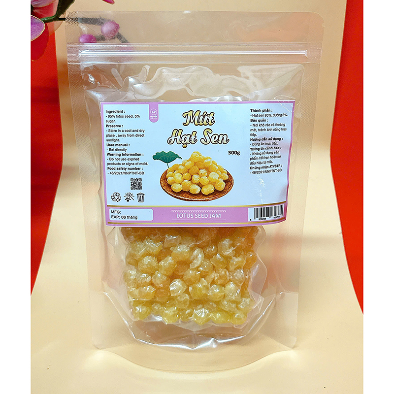 Phân phối mứt Hạt Sen Túi Zip 300g 6 Phân phối mứt Hạt Sen Túi Zip 300g
