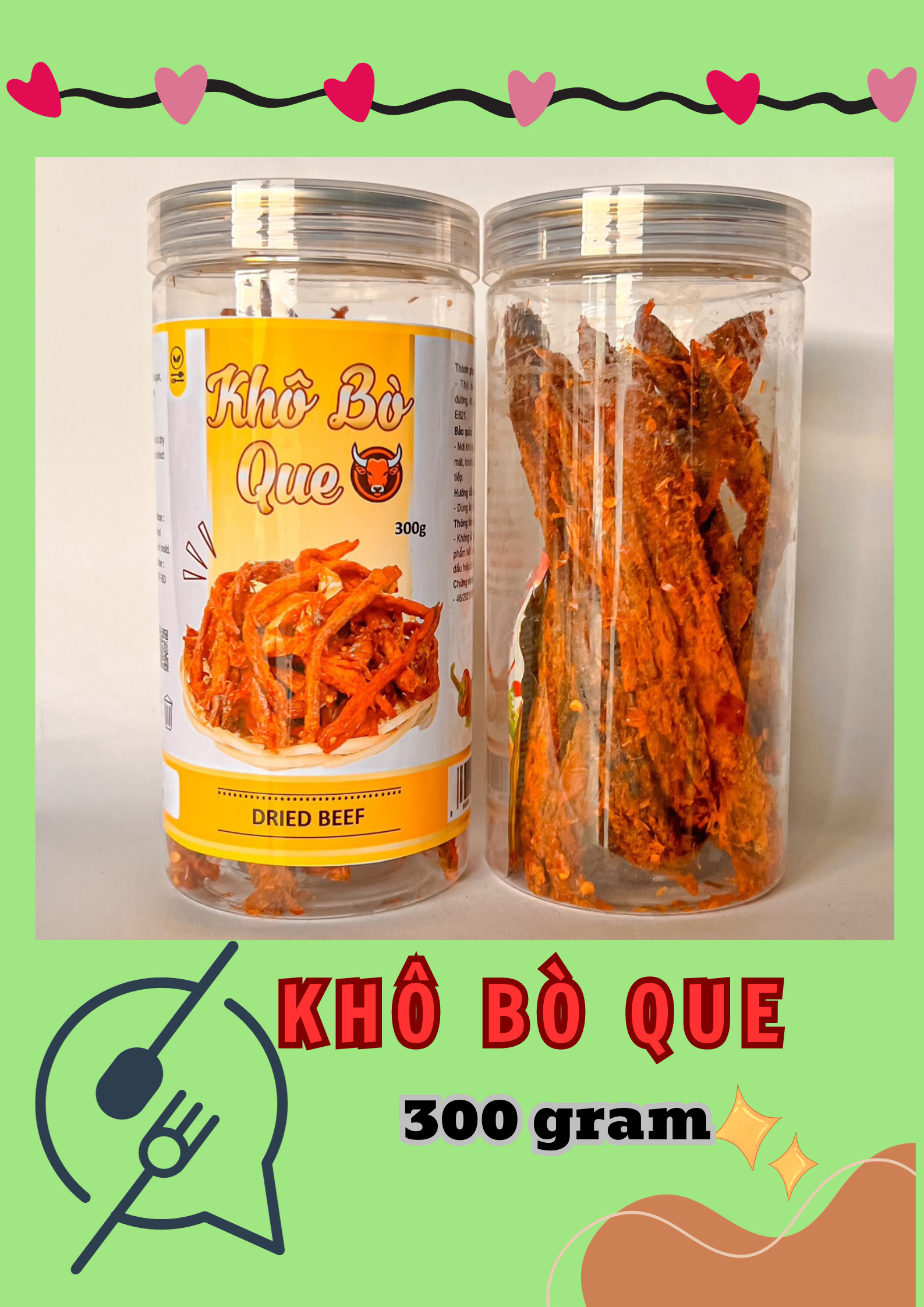 Khô Bò Que Loại Đặc Biệt 300g Hộp 2 Khô Bò Que Loại Đặc Biệt 300g Hộp