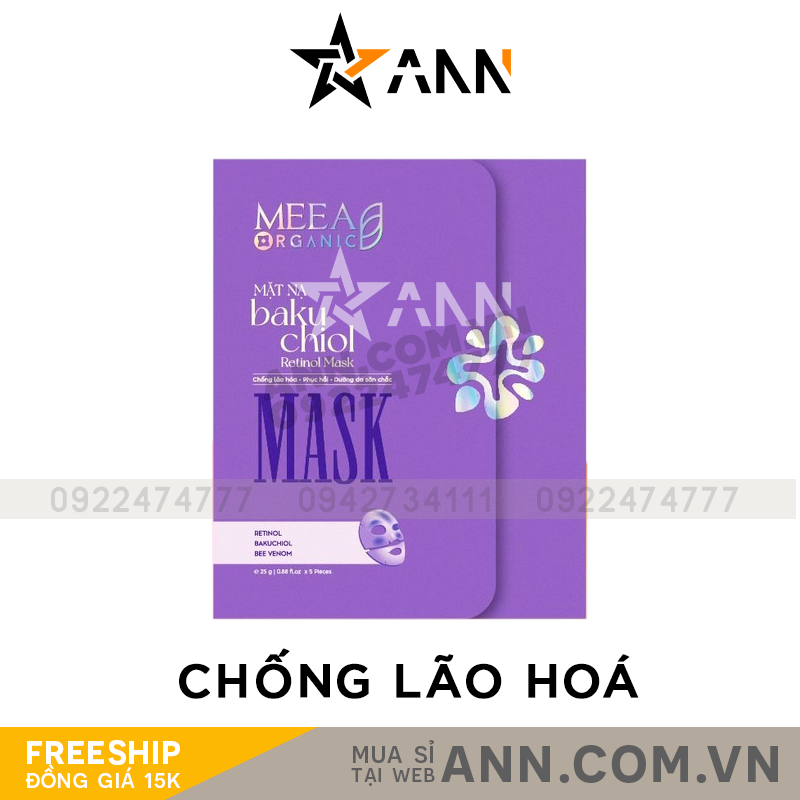 23596-0920095154-mat-na-rtinol.png Mặt Nạ Thạch Collagen Meea Organic Màu Tím Bakuchiol Retinol Mask Hộp 5 Miếng - 8938534672467