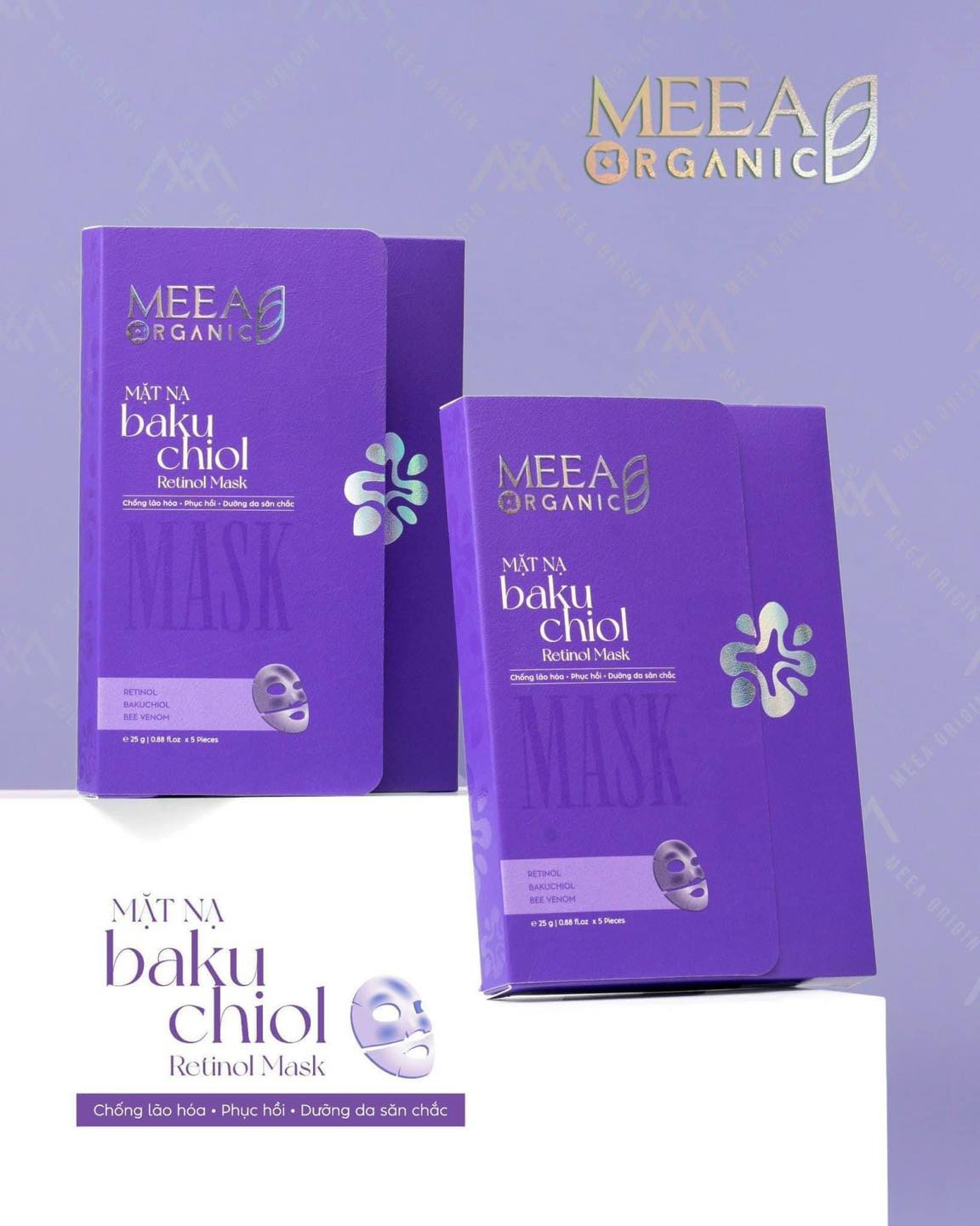 Mặt Nạ Thạch Collagen Meea Organic Màu Tím Bakuchiol Retinol Mask Hộp 5 Miếng 9 Mặt Nạ Thạch Collagen Meea Organic Màu Tím Bakuchiol Retinol Mask Hộp 5 Miếng