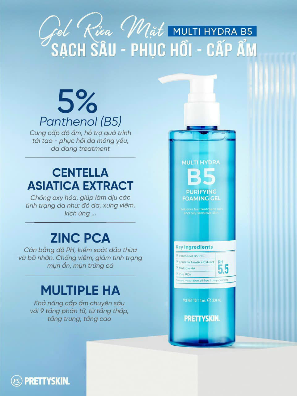 23884_469696249-122173683500248701-1693920257777527602-n_20251110224708-2.png Sữa Rửa Mặt Prettyskin Multi Hydra B5 Cấp Ẩm Sạch Sâu 300ml - 8809733219091