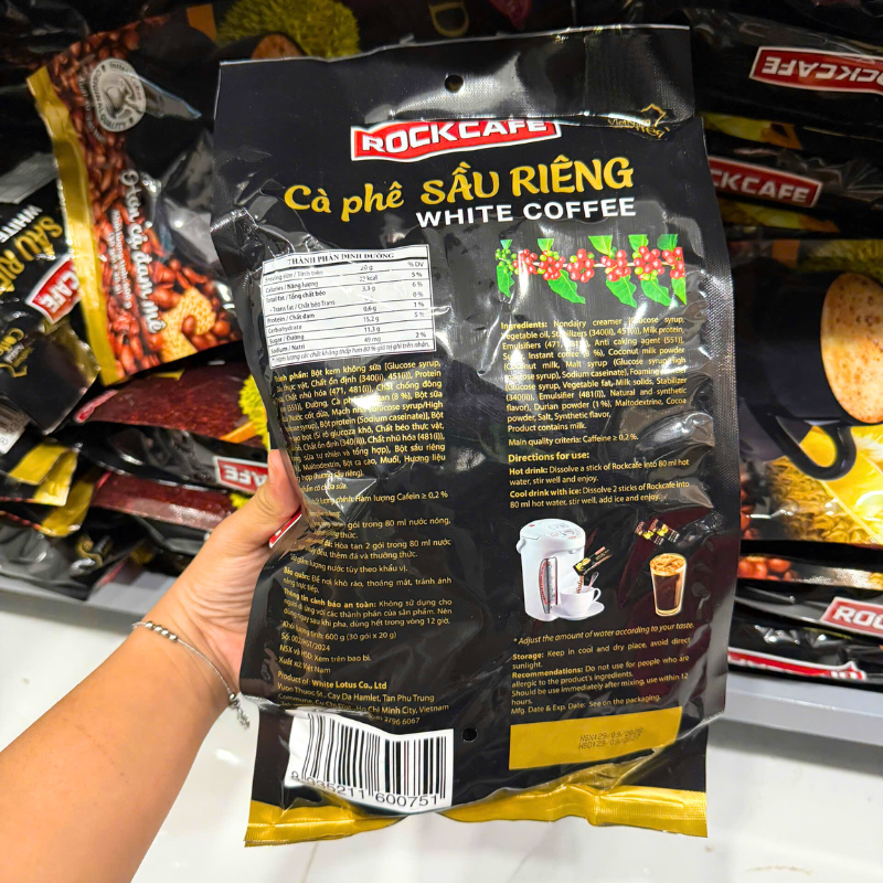 24515_189_20251230184105-1.png Cà Phê Sầu Riêng Durian RockCafe Túi 30 Gói - 8935211600751