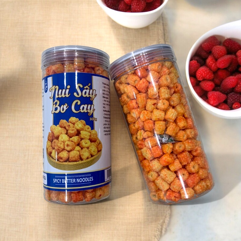 Nui Sấy Bơ Cay Thơm Ngon Giòn Rụm 300g Hộp 6 Nui Sấy Bơ Cay Thơm Ngon Giòn Rụm 300g Hộp