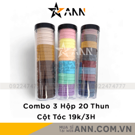 Combo 3 Hộp Thun Cột Tóc Màu Sắc Trơn Co Giãn - CBCOTTOC01