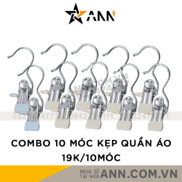 Combo 10 Móc Kẹp Đơn Treo Quần Áo - CBMOCKEP01