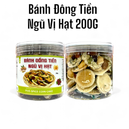 Bánh Đồng Tiền Ngũ Vị Hạt 200g Hộp Pet - 8936208932282