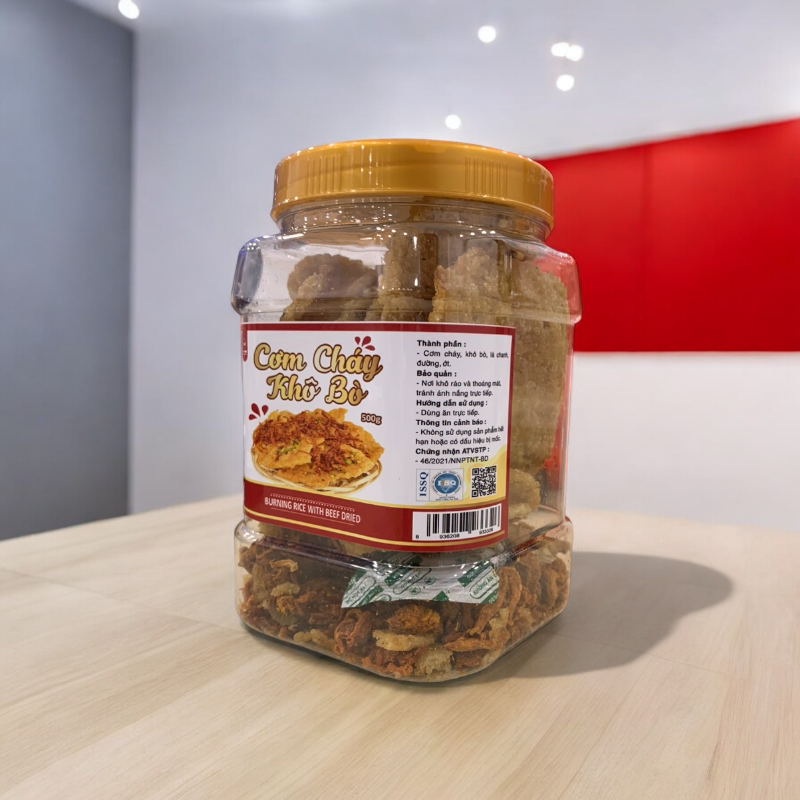 Cơm Cháy Khô Bò 500g hộp 4 Cơm Cháy Khô Bò 500g hộp