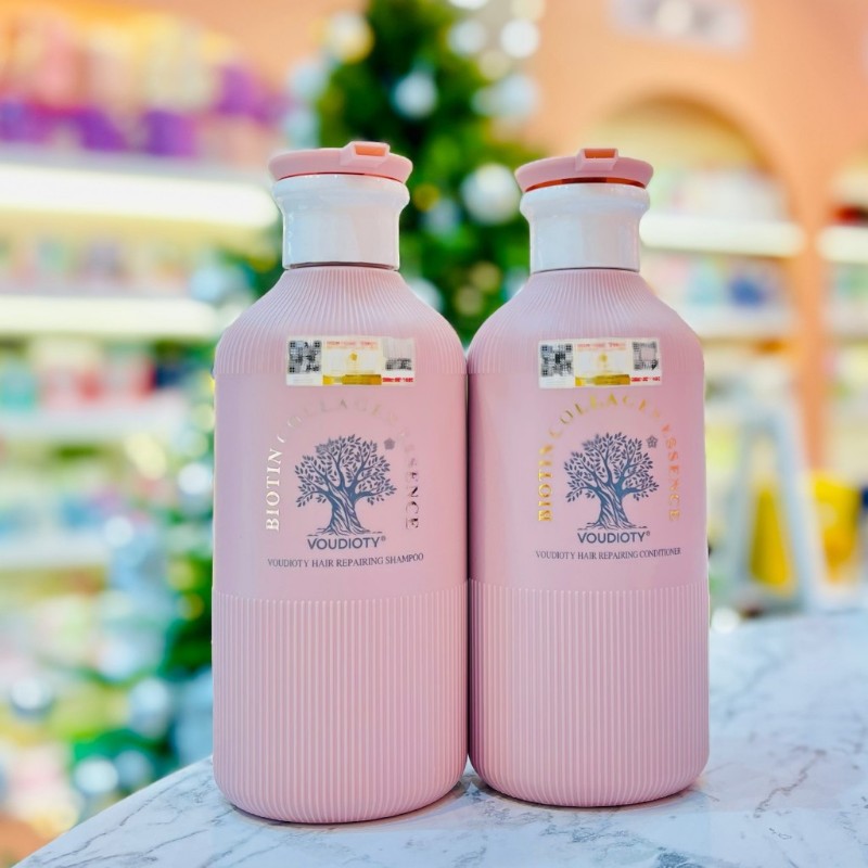 Combo Dầu Gội Xả Biotin Màu Hồng Collagen Essence Pink Voudioty 500ml 6 Combo Dầu Gội Xả Biotin Màu Hồng Collagen Essence Pink Voudioty 500ml