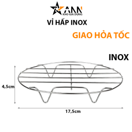 Vỉ Hấp Inox Không Gỉ Đa Năng 4 Chân Dùng Lót Đáy Nồi - Vỉ Hấp Inox Hấp Bánh Bao 4.5x17.5cm - VH01