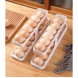 Khay Đựng Trứng Tự Lăn - Khay Đựng Trứng 2 Tầng Thiết Kế Gọn Gàng 36x8x10,5cm 5 Khay Đựng Trứng Tự Lăn - Khay Đựng Trứng 2 Tầng Thiết Kế Gọn Gàng 36x8x10,5cm