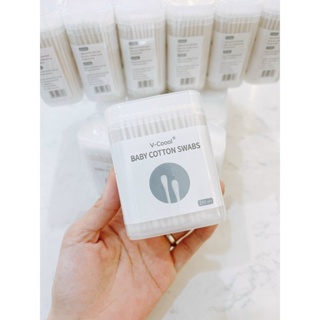 24868_vn-11134207-7r98o-lyn3dlcy65cx7b-tn_20240817122912-3.jpg Hộp 200 Tăm Bông Ngoáy Tai - Tăm Bông Vcool 2 Đầu Tròn Và Dẹt Cho Bé Sơ Sinh 8x6x3.5cm - TBCB01