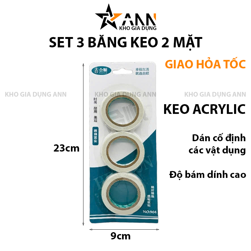 24874_23_20250319184416-1.png Set 3 Cuộn Băng Keo 2 Mặt - Cuộn Keo 23X9 Cm - BK2M01