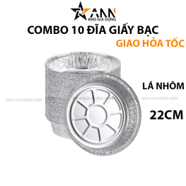 Combo 10 Đĩa Giấy Bạc Lót Nồi Chiên Không Dầu Lò Nướng 22cm - DGBLN01