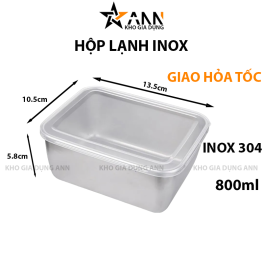 Hộp Lạnh Inox Đựng Thực Phẩm Kèm Nắp Nhựa 13.5x10.5x5.8cm - HLIN01