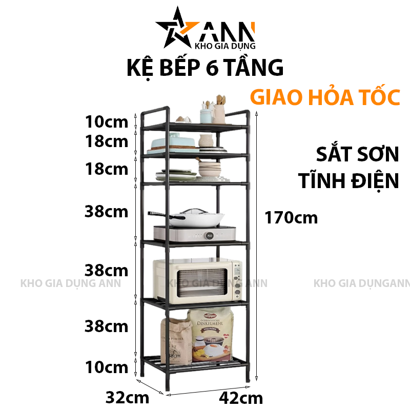 24977_79_20250320095228-1.png Kệ Nhà Bếp 6 Tầng Bằng Sắt Sơn Tĩnh Điện 170x42x35cm - KNB6T01