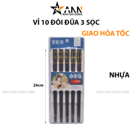Set 10 Đôi Đũa 3 Sọc Chống Trơn Trượt 24cm - DBSCT01