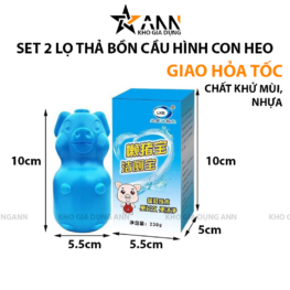 Set 2 Lọ Heo Thả Bồn Cầu Diệt Khuẩn Siêu Sạch Tiết Kiệm 10x5.5cm - LHTBC01