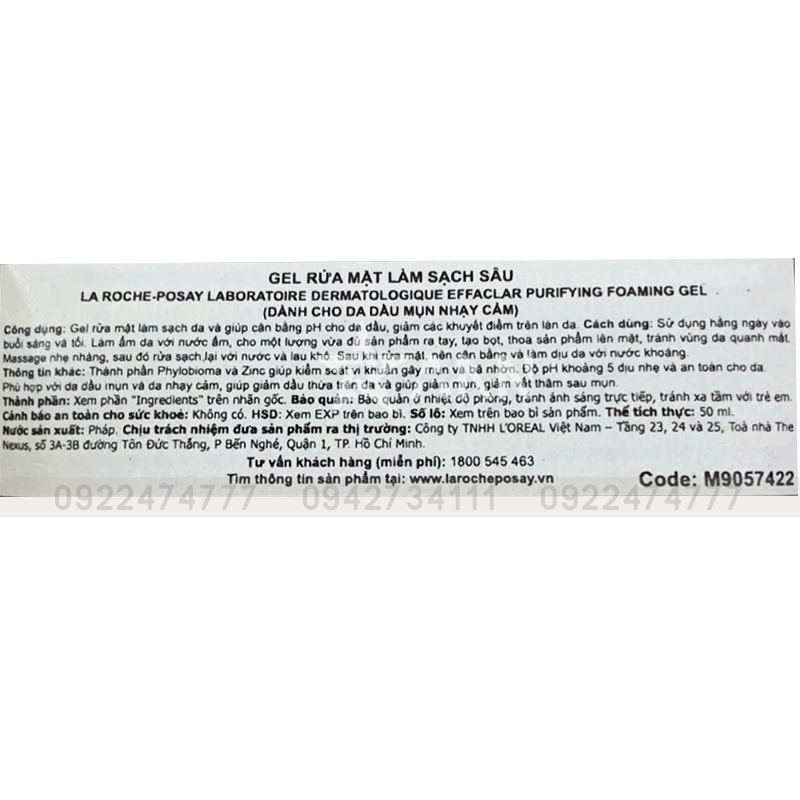 Sữa Rửa Mặt La Roche-Posay 50ml Cho Da Nhạy Cảm 5 Sữa Rửa Mặt La Roche-Posay 50ml Cho Da Nhạy Cảm