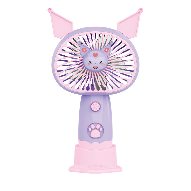 Quạt Cầm Tay Mini Tai Thỏ Kèm Đế 12 Quạt Cầm Tay Mini Tai Thỏ Kèm Đế