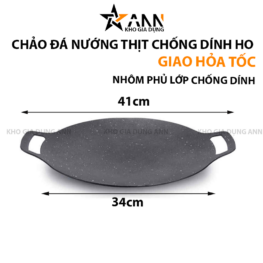 Chảo Đá Nướng Thịt Chống Dính 41x34cm - CDNCD01