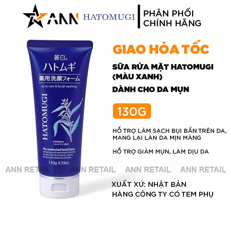 25163_khung-shopee-ann-retail-moi-0410_20241116102440.png Sữa Rửa Mặt Ý Dĩ Hatomugi Acne Care & Facial Washing Dành Cho Da Mụn 130g - 4513574031302