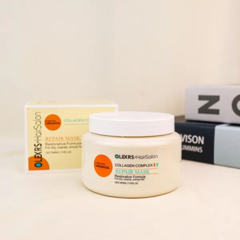 25169_3f0dee7973fb2cd336cc3973f93e75aa_20240923091058-2.png Kem Ủ Tóc Olexrs Hair Salon Collagen Complex Repair Mask 500ml - 5060808885242