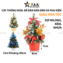 Cây Thông Noel Để Bàn Trang Trí Giáng Sinh Kèm Đèn Và Phụ Kiện 40cm - CTNDB01