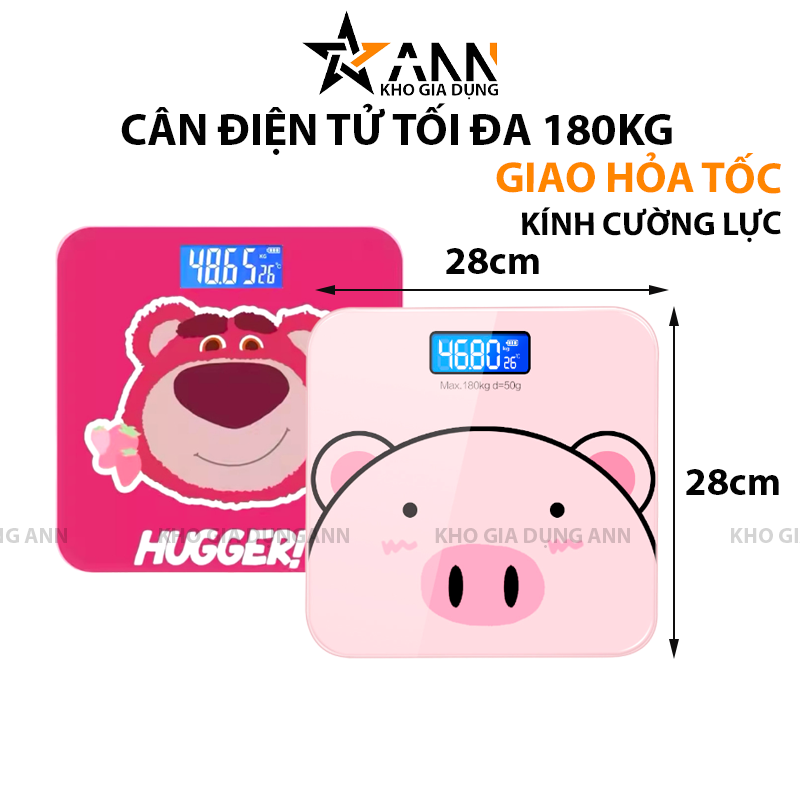 25328_242_20250320112724-1.png Cân Điện Tử Sức Khỏe Hình Heo Hồng Và Gấu Dâu - Mặt Kính Cường Lực - Trọng Tải Tối Đa 180kg 28x28cm - CDT02