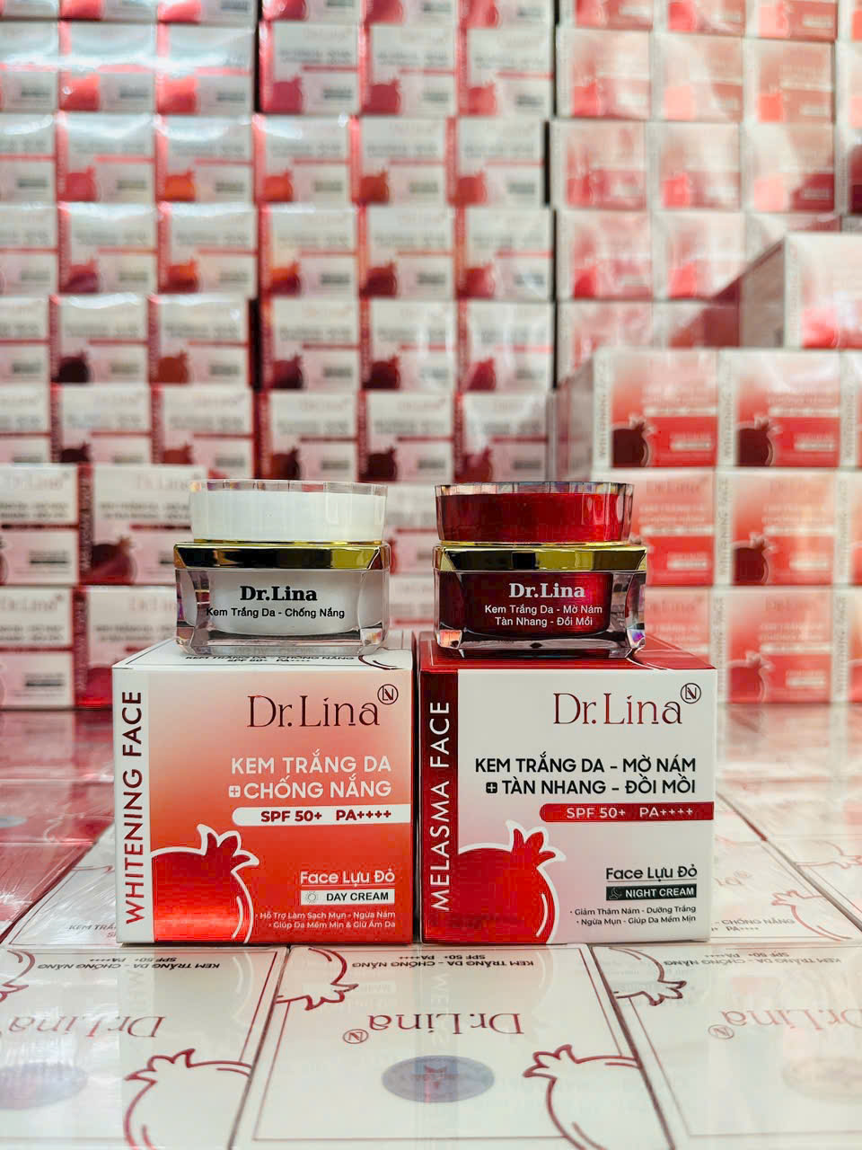 Combo Kem Face Dưỡng Trắng Da Mặt Dr.Lina Lựu Đỏ Ngày Đêm 25g Hỗ Trợ Trắng Da Mờ Nám 7 Combo Kem Face Dưỡng Trắng Da Mặt Dr.Lina Lựu Đỏ Ngày Đêm 25g Hỗ Trợ Trắng Da Mờ Nám