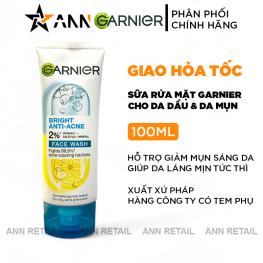 Sữa Rửa Mặt Garnier Ngừa Mụn Sáng Da Bright Anti-Acne 100ml - 8994993018222