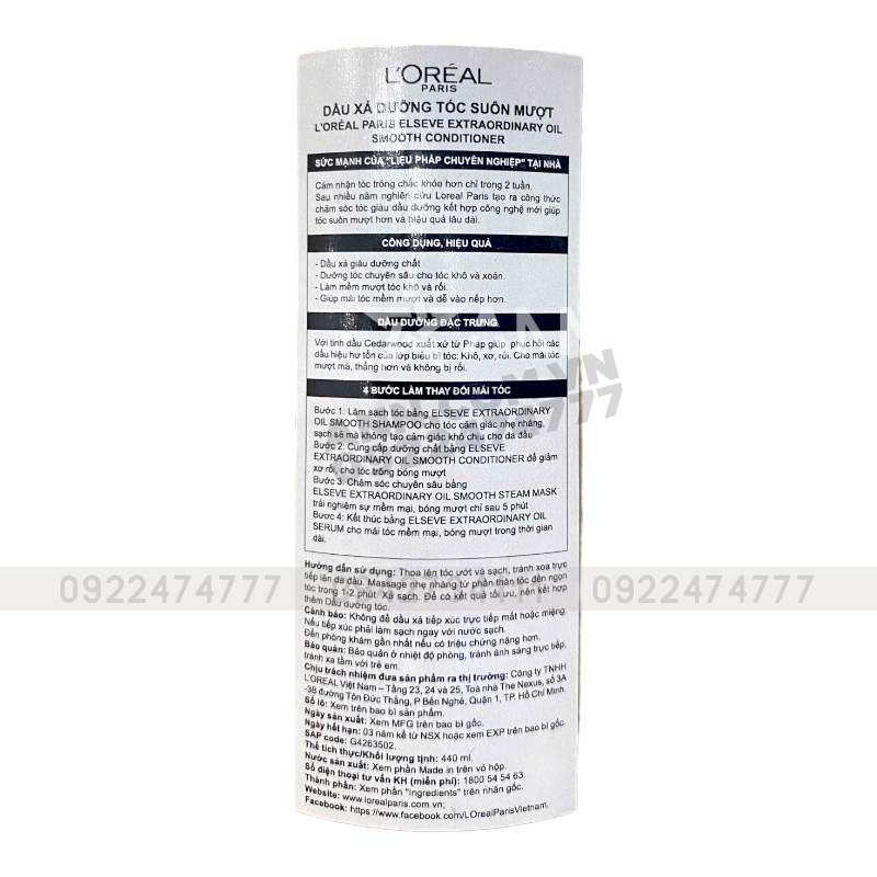 25465_dau-xa-loreal-phu-photoroom-3_20241017102858-4.jpg Dầu Xả LorealParis Elseve Extraordinary Oil Smooth Dành Cho Tóc Khô Xoăn 440ml Loreal - 6923700909005