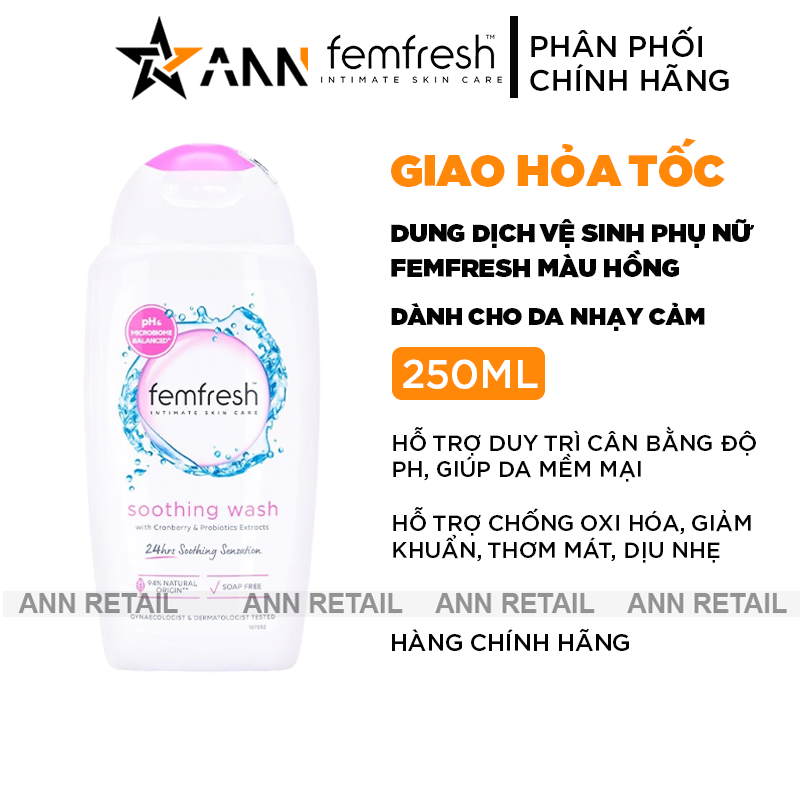 25536_khung-shopee-ann-retail-moi-0410_20241101101706.png Dung Dịch Vệ Sinh Phụ Nữ Femfresh Soothing Wash Màu Hồng - Dành Cho Da Nhạy Cảm 250ml - 5010724525951