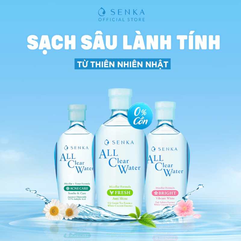 25616_e_20241205182817-1.png Nước Tẩy Trang Senka All Clear Micellar Fresh Màu Xanh Lá 230ml - Dành Cho Da Dầu Nhờn - 4909978152888