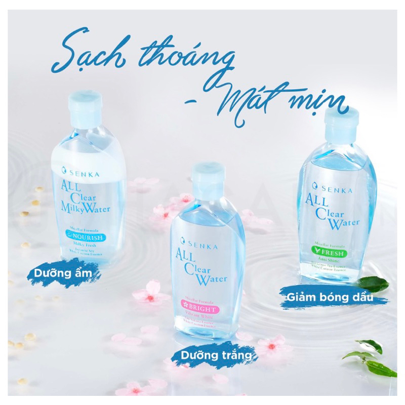 Nước Tẩy Trang Senka All Clear Micellar Bright Màu Hồng 230ml 9 Nước Tẩy Trang Senka All Clear Micellar Bright Màu Hồng 230ml