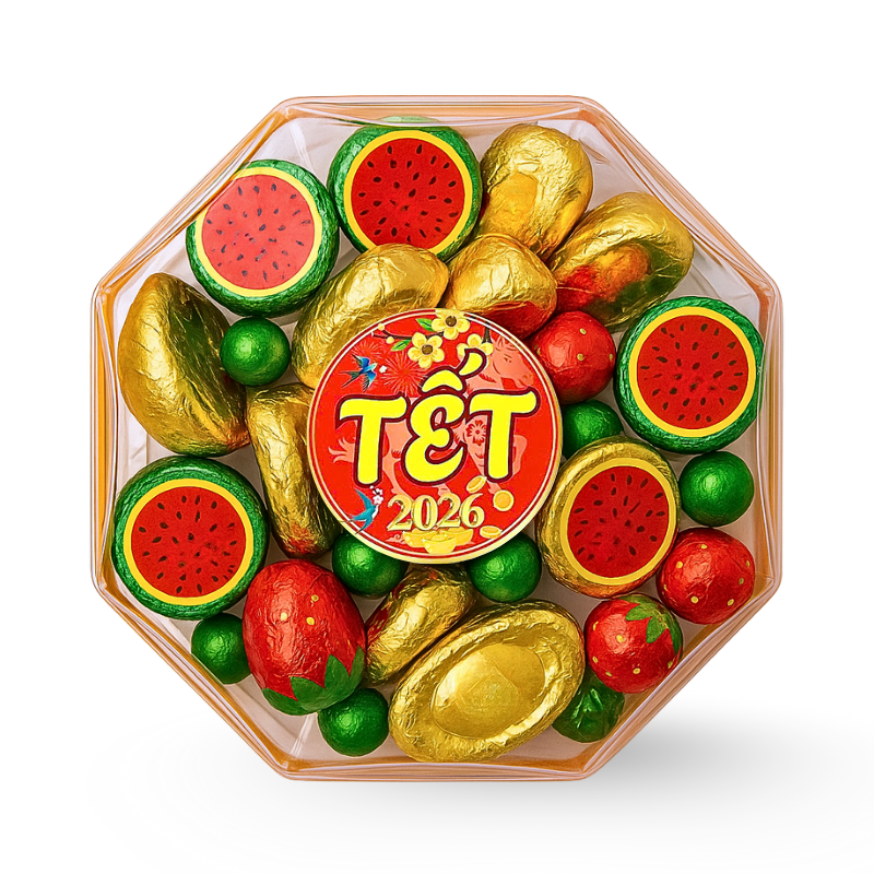 Hộp Socola Mix Bát Giác 250G Hộp Tết 6 Hộp Socola Mix Bát Giác 250G Hộp Tết