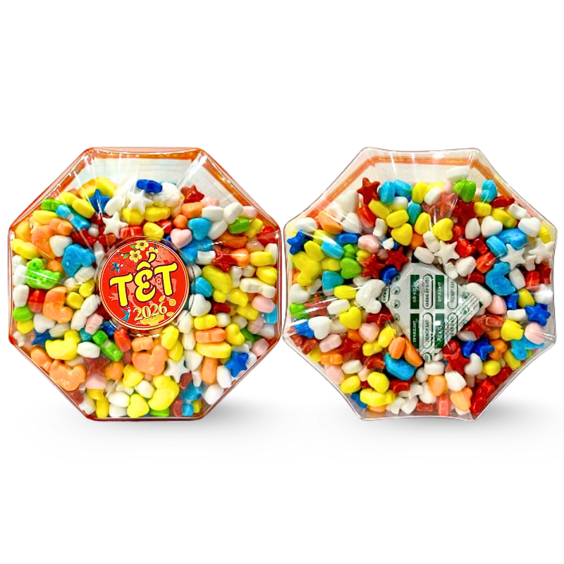 Sỉ hộp Kẹo Ngũ Sắc Bát Giác 300G Hộp Quà Tết 2026 6 Sỉ hộp Kẹo Ngũ Sắc Bát Giác 300G Hộp Quà Tết 2026