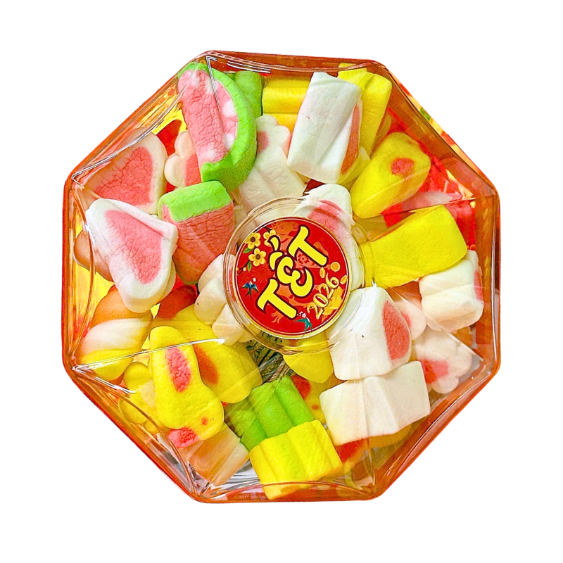 Kẹo Dẻo Bông Marshmallow 120g Thơm Ngon - Hộp Bát Giác Hộp Quà Tết 2026 8 Kẹo Dẻo Bông Marshmallow 120g Thơm Ngon - Hộp Bát Giác Hộp Quà Tết 2026