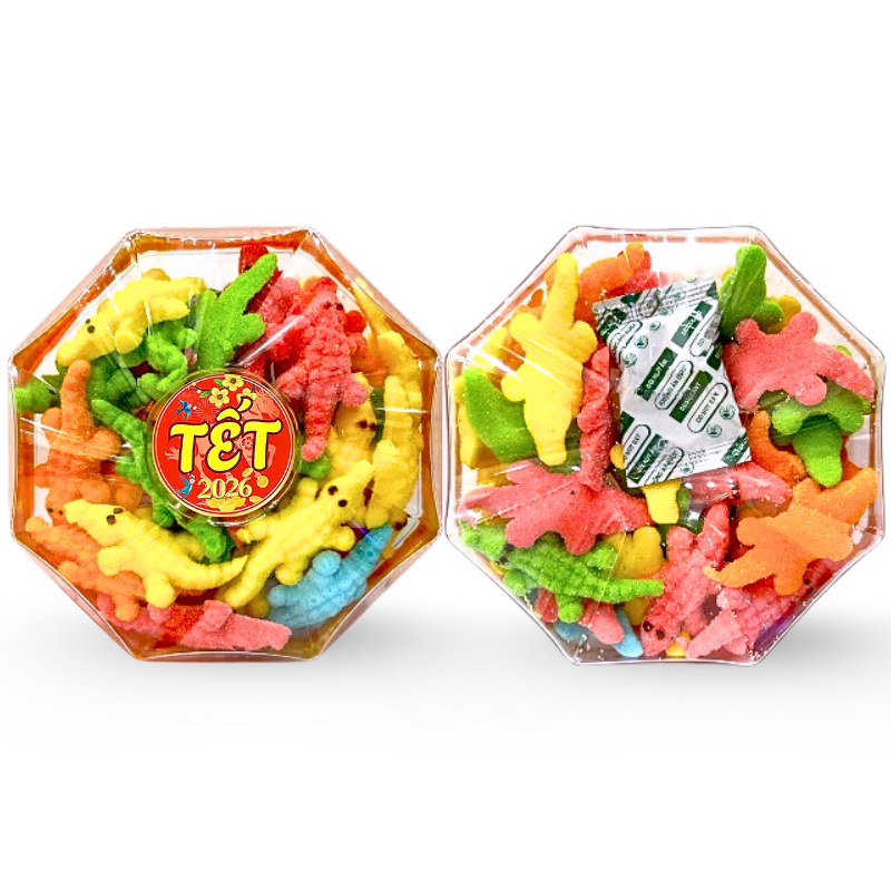 Hộp Kẹo Dẻo Cá Sấu Bát Giác 150G Hộp Quà Tết 2026 8 Hộp Kẹo Dẻo Cá Sấu Bát Giác 150G Hộp Quà Tết 2026