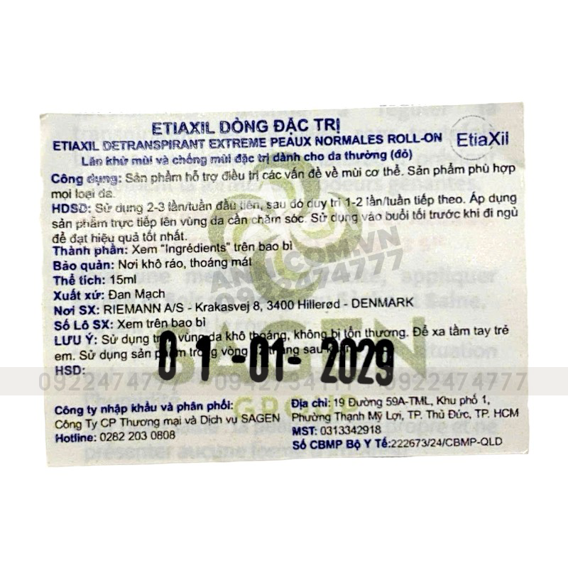 Lăn Khử Mùi EtiaXil Màu Đỏ 15ml 6 Lăn Khử Mùi EtiaXil Màu Đỏ 15ml