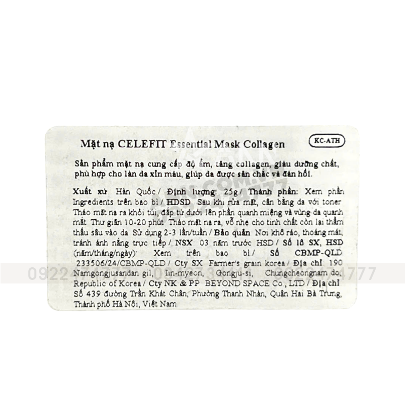 25688_khung-tem_20241108161057-2.png Mặt Nạ Celefit Essential Mask Collagen Màu Hồng Hỗ Trợ Chống Lão Hoá Hộp 10 Miếng - 8809497562556